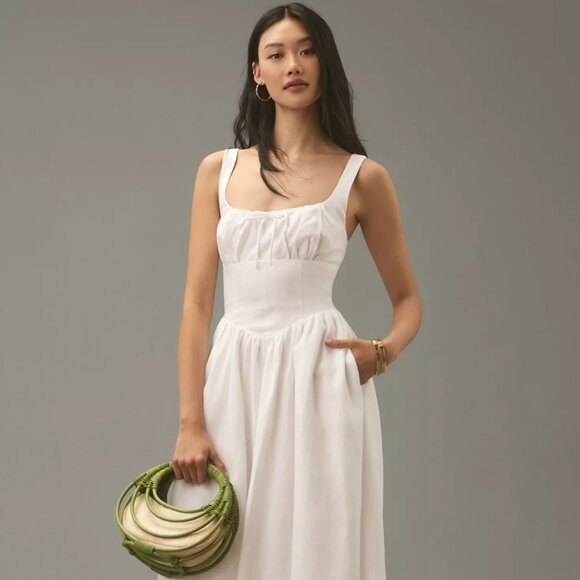 Reformation Balia Linen Dress in white size 2 - Picture 9 of 10